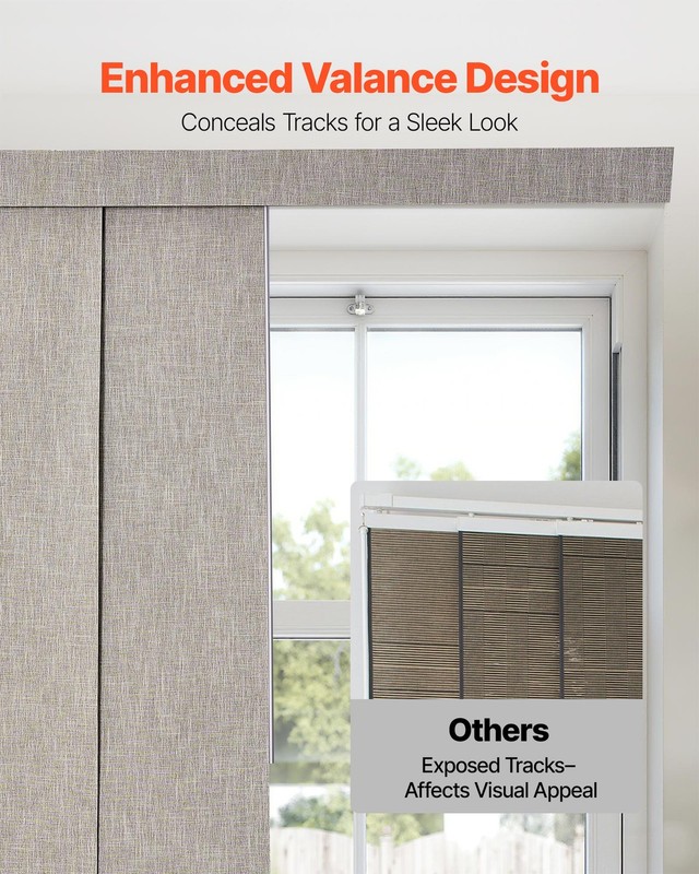 VEVOR Panel Track Blinds Extendable Track from 45.8 in to 86 in W Trimmable gallery