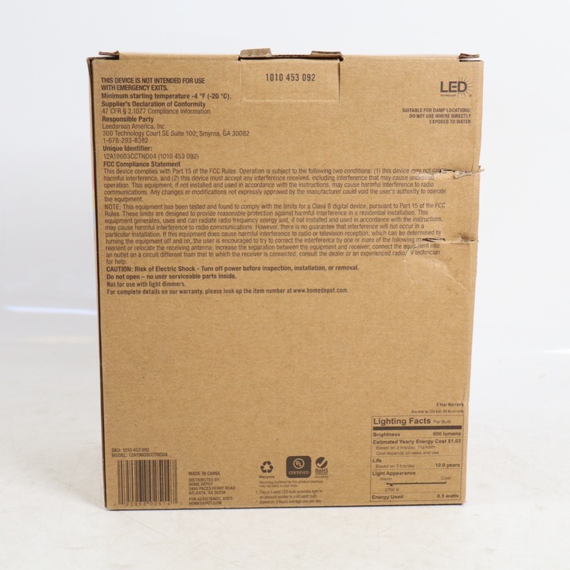 60-Watt Equivalent A19 Non-Dimmable LED Light Bulb 800 Lumens, 3 CCT - (16-Pack) gallery