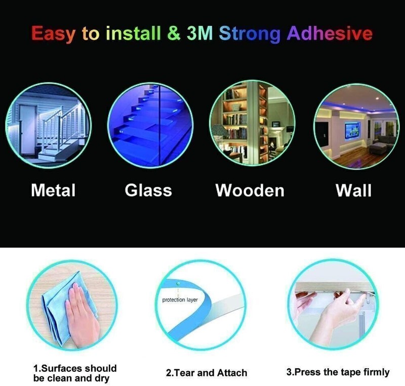 USA 32ft LED Strip Lights Remote Control Bedroom for Indoor Outdoor Use gallery
