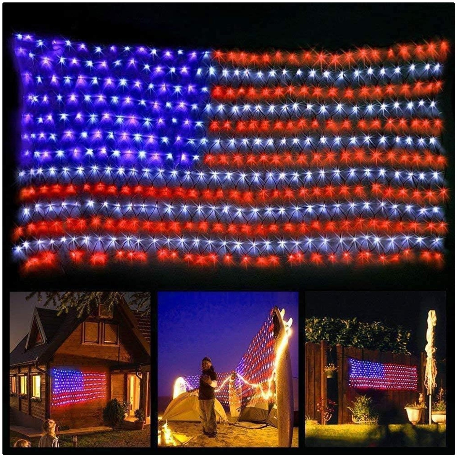 Show Your Patriotism With Flag String Lights - Outdoor Decor gallery