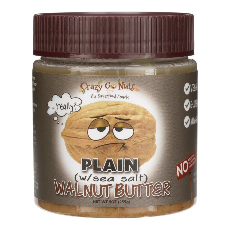 (2-Pack) Crazy Go Nuts Plain W/Sea Salt Walnut Butter, 9 oz gallery