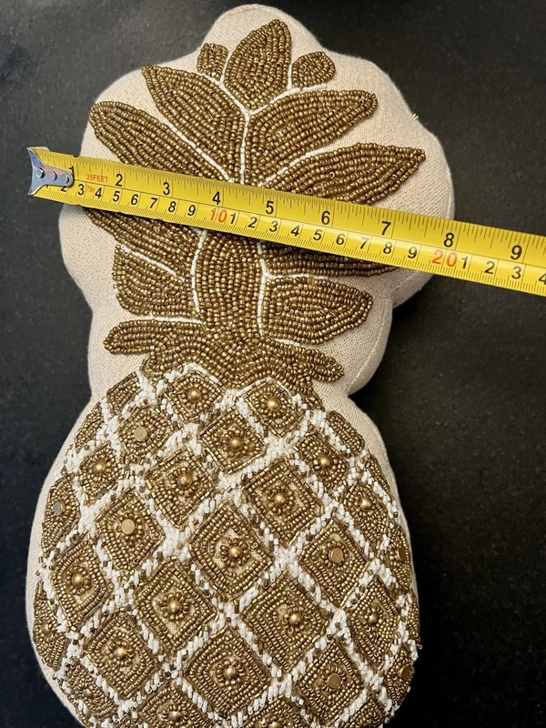 Pineapple Shaped Decorative Pillow Hand Embroidered 15.5×8×4 Inch new gallery