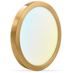 Luxrite 7 Inch LED Flush Mount Ceiling Light 15W 1000LM 5CCT Dimmable ETL Brass