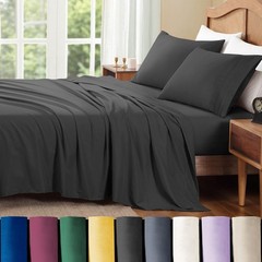 ClevaHome Queen Sheet Set, 4-Piece Bed Sheets for Queen Size Bed, Lightweight…