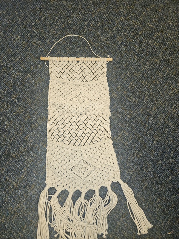 Macrame Wall Hanging Boho 2 pocket Woven Tapestry Tassel Home Decors 12 x 32 gallery