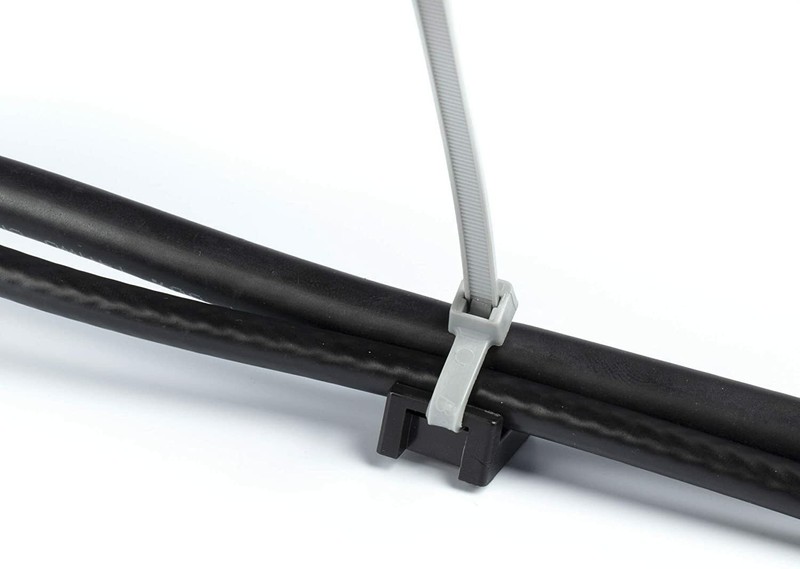 Cable Tie Mounting Base - Black - Mount Saddle Type Wire Holder - 50 Pack gallery