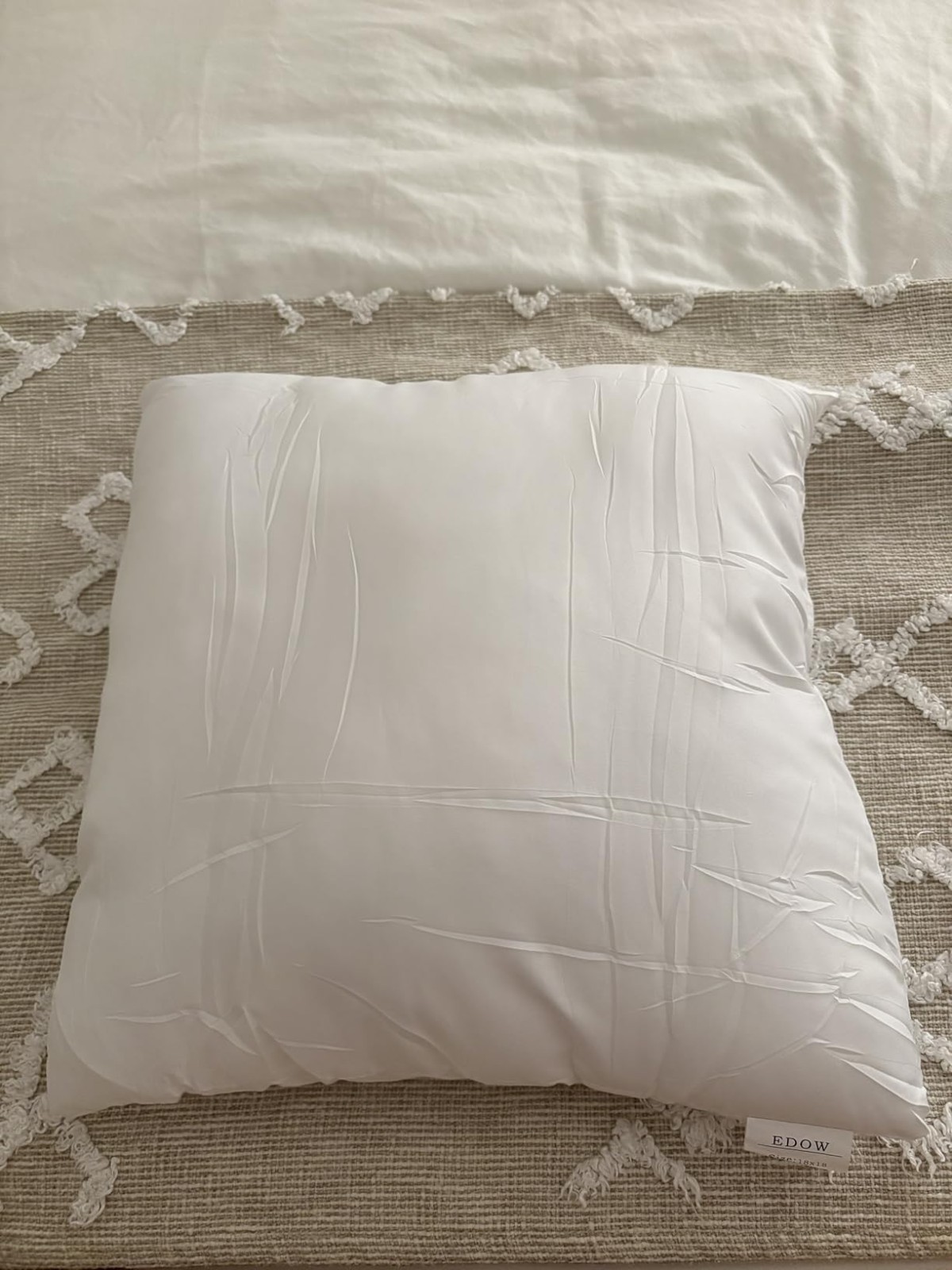 18x18 White Cushion Insert Plush Microfiber Pillow Form for Sofa Bed or Decor gallery