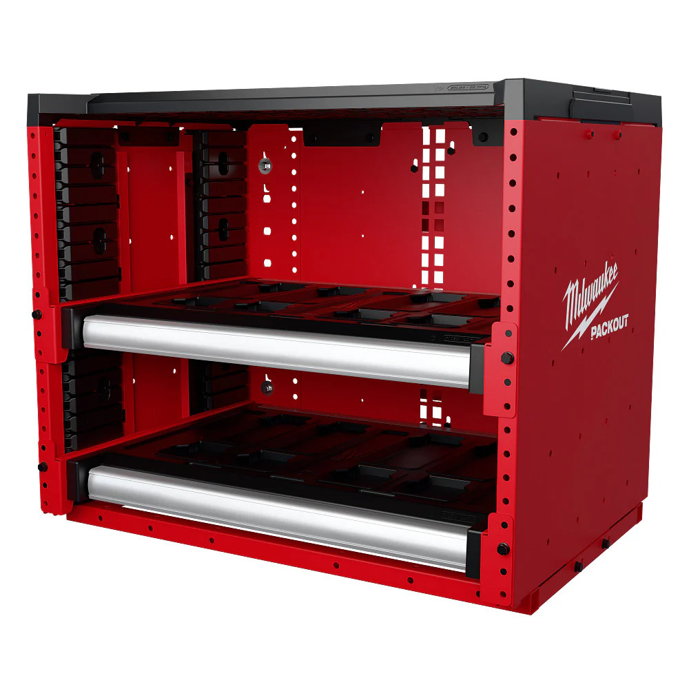 Milwaukee 48-21-8000 PACKOUT Modular Storage System Rack w/ Sliding Drawers gallery