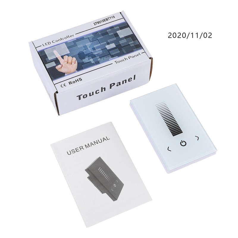 Wall-Mounted Glass Touch Panel LED Dimmer Switch Brightness Controller White gallery