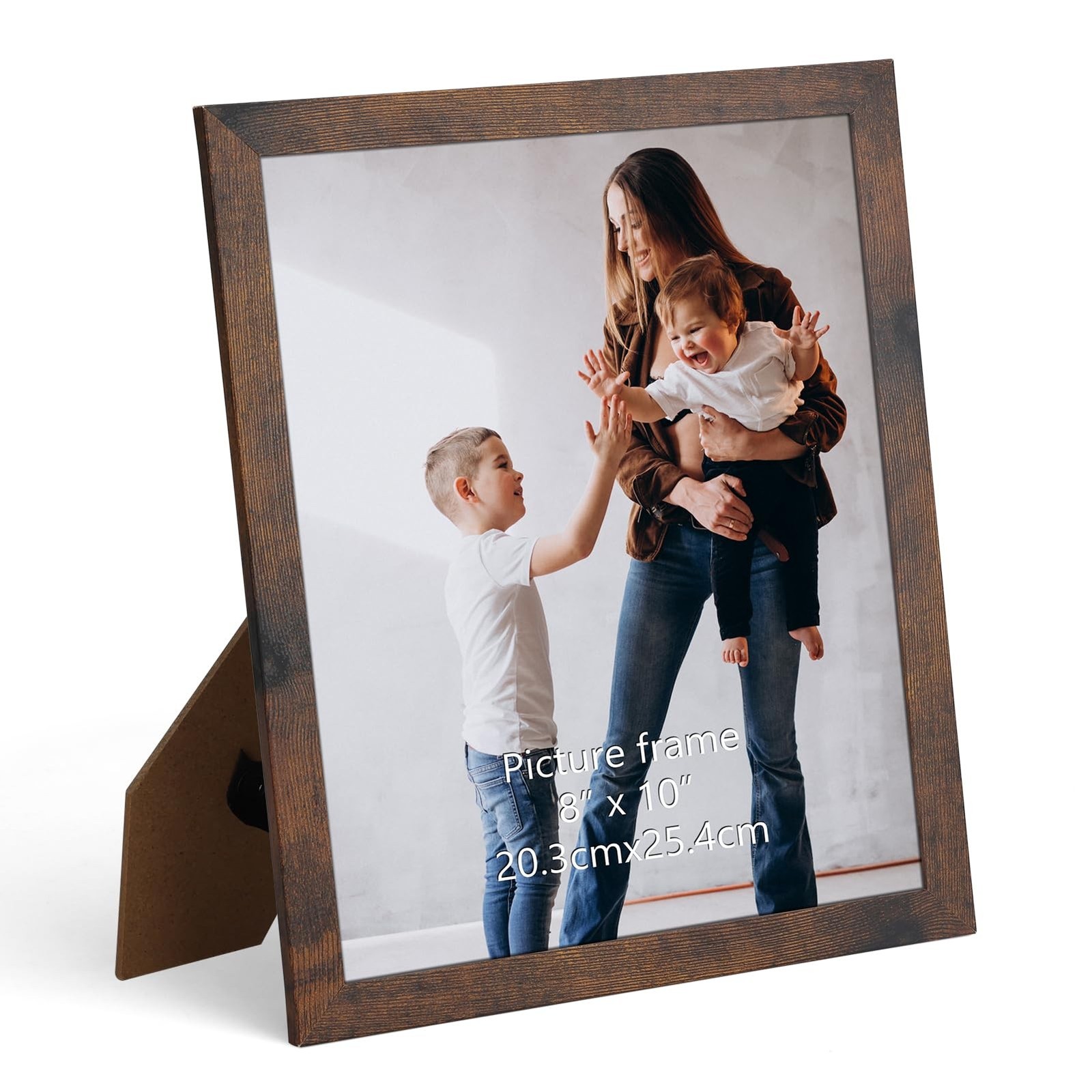 1 Pack 8x10 Brown Wood Picture Frame for Tabletop and Wall, 8 by 10 Rustic Br... gallery
