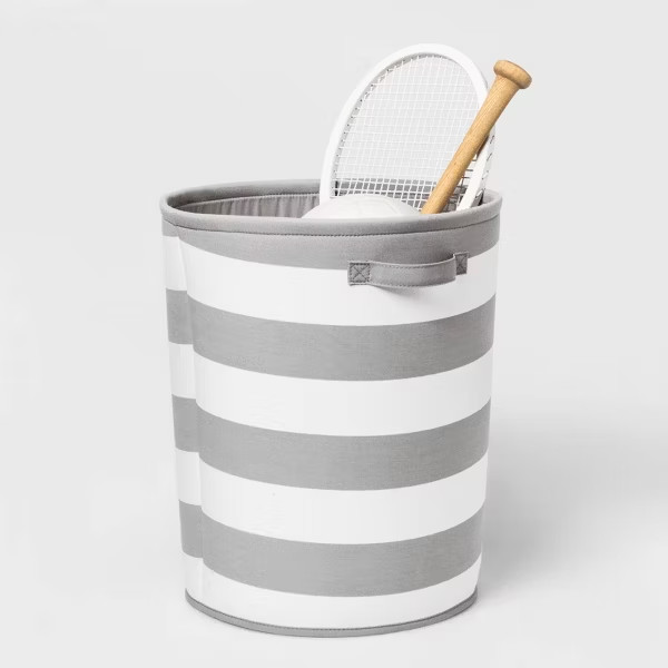 Extra Large Canvas Striped Kids' Bin Gray - Pillowfort 38.2 Volume Capacity gallery