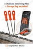 3pc Chainsaw File Set 7.5" Round Files 5/32 3/16 7/32 Chain Sharpening Kit gallery
