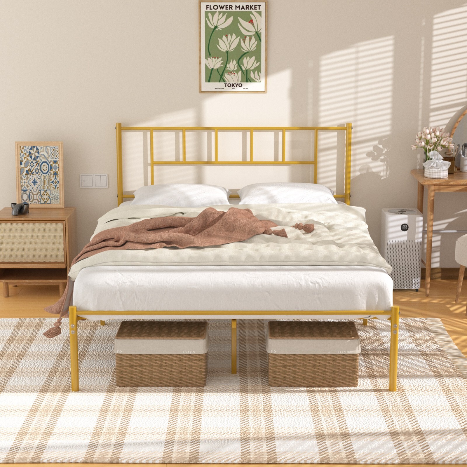 Twin Full Queen Size Metal Platform Bed Frame with Headboard Easy Assembly New gallery