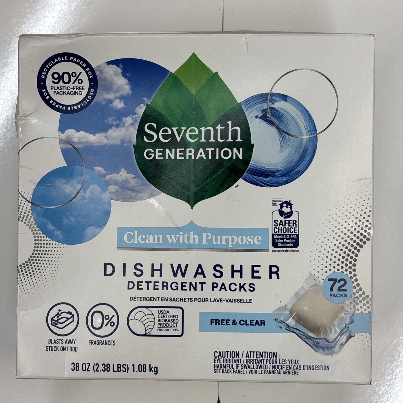 Seventh Generation Dishwasher Detergent Packs - Free & Clear - 72 Packs gallery