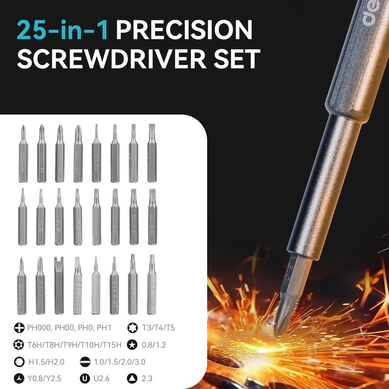 Deli 25-in-1 Precision Screwdriver Sets Magnetic Mini Repair Tool Kit 25 Pcs gallery