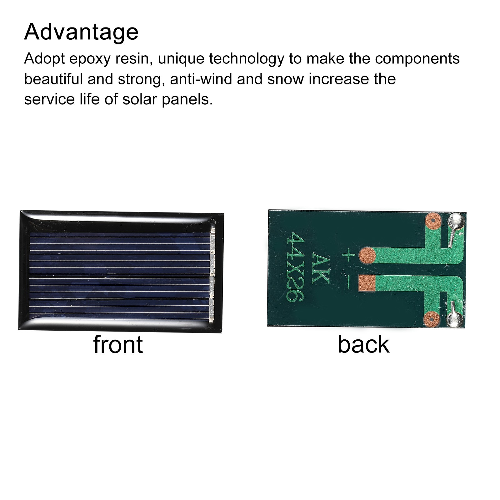 Mini Solar Panel Cell 2V 45mA 0.09W 44mm x 26mm for DIY Project Pack of 5 gallery