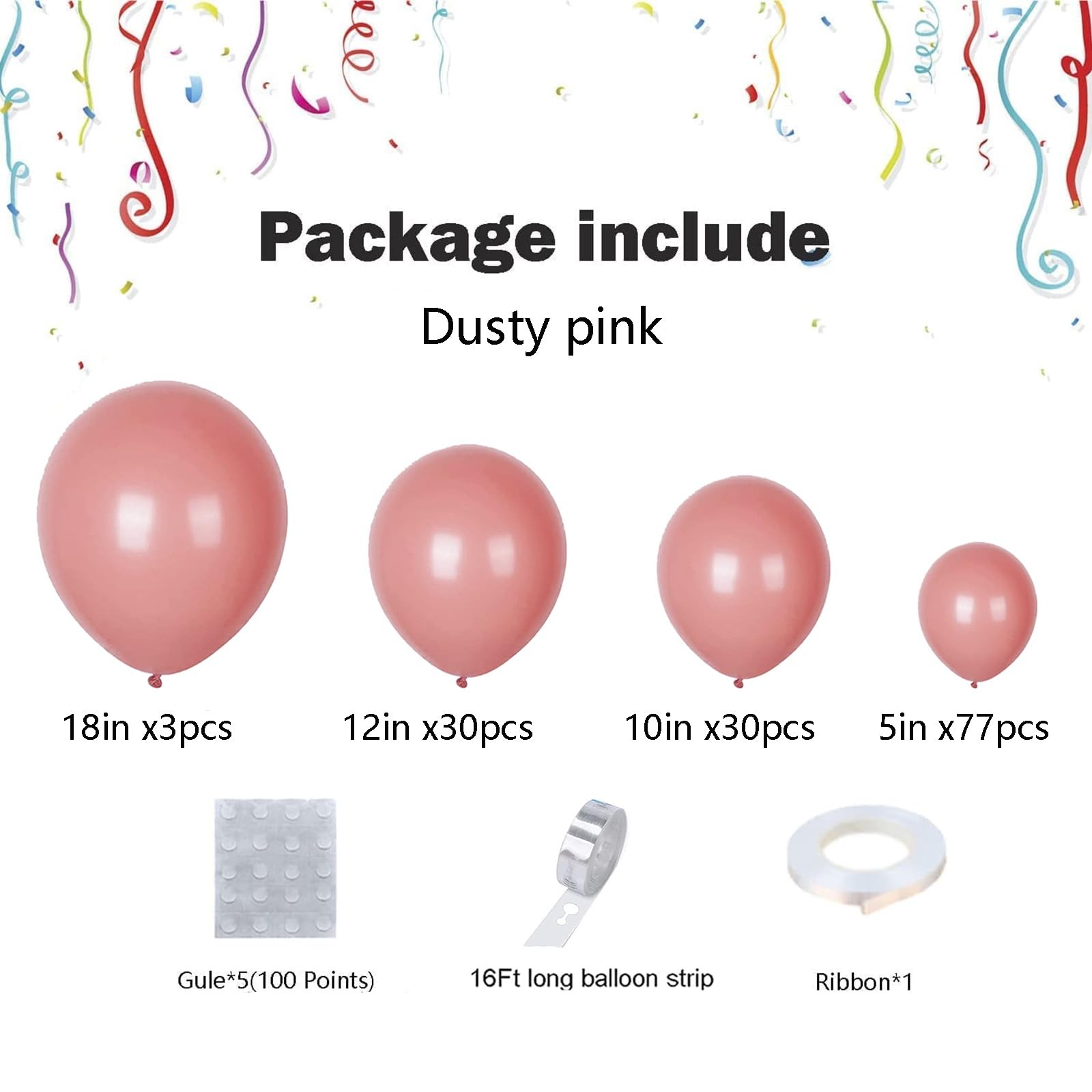 Dusty Pink Balloons 140pcs Retro Balloon Garland Arch Medium, gallery