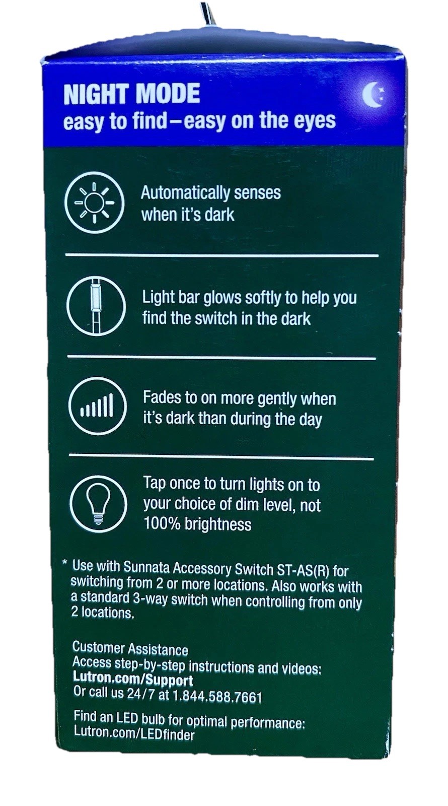 Lutron Diva DVCLN-153P-WH Night Mode Single Pole 3-Way LED+ Dimmer Switch White gallery