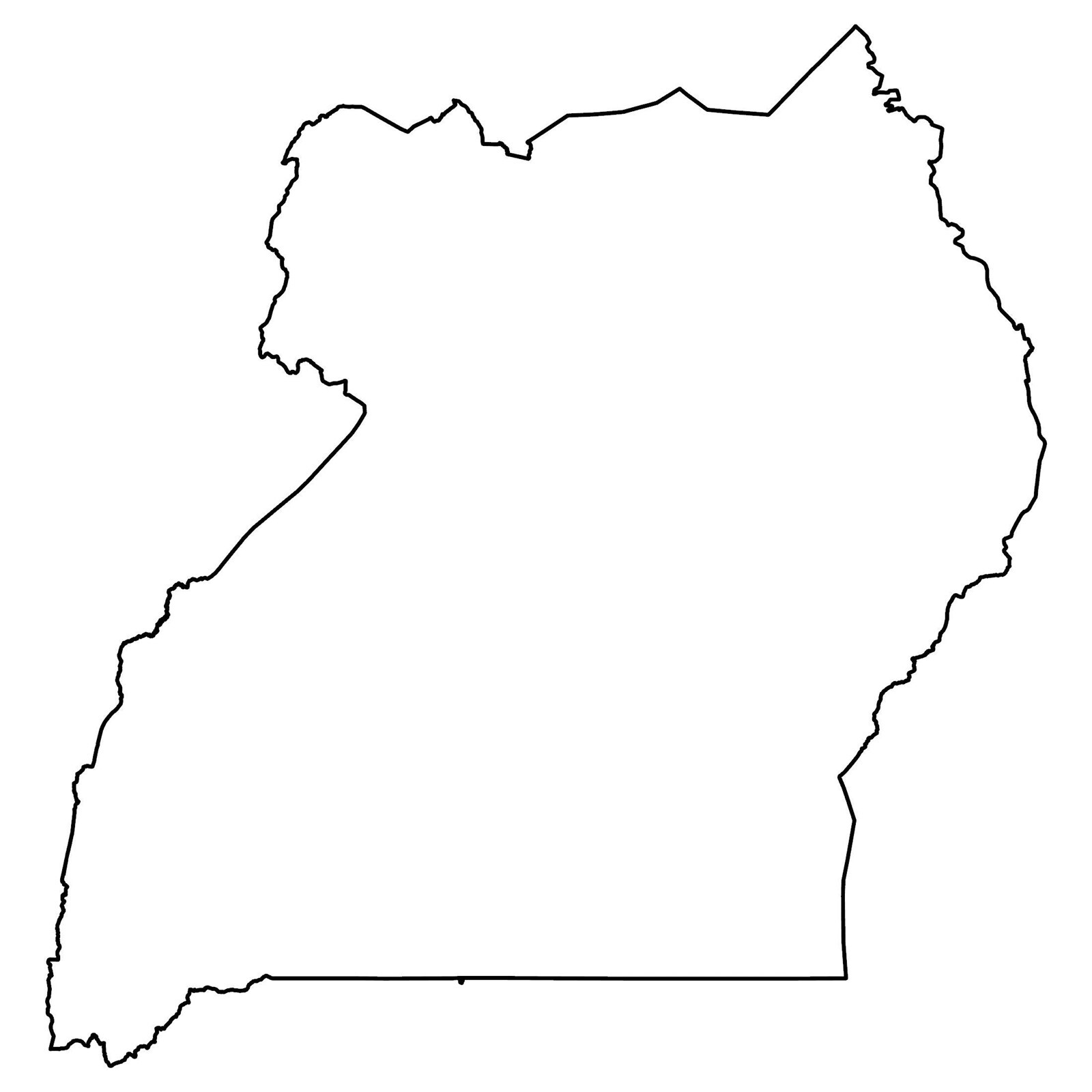 Uganda Blank Outline Map GLOSSY POSTER PICTURE PHOTO PRINT BANNER 13932 gallery
