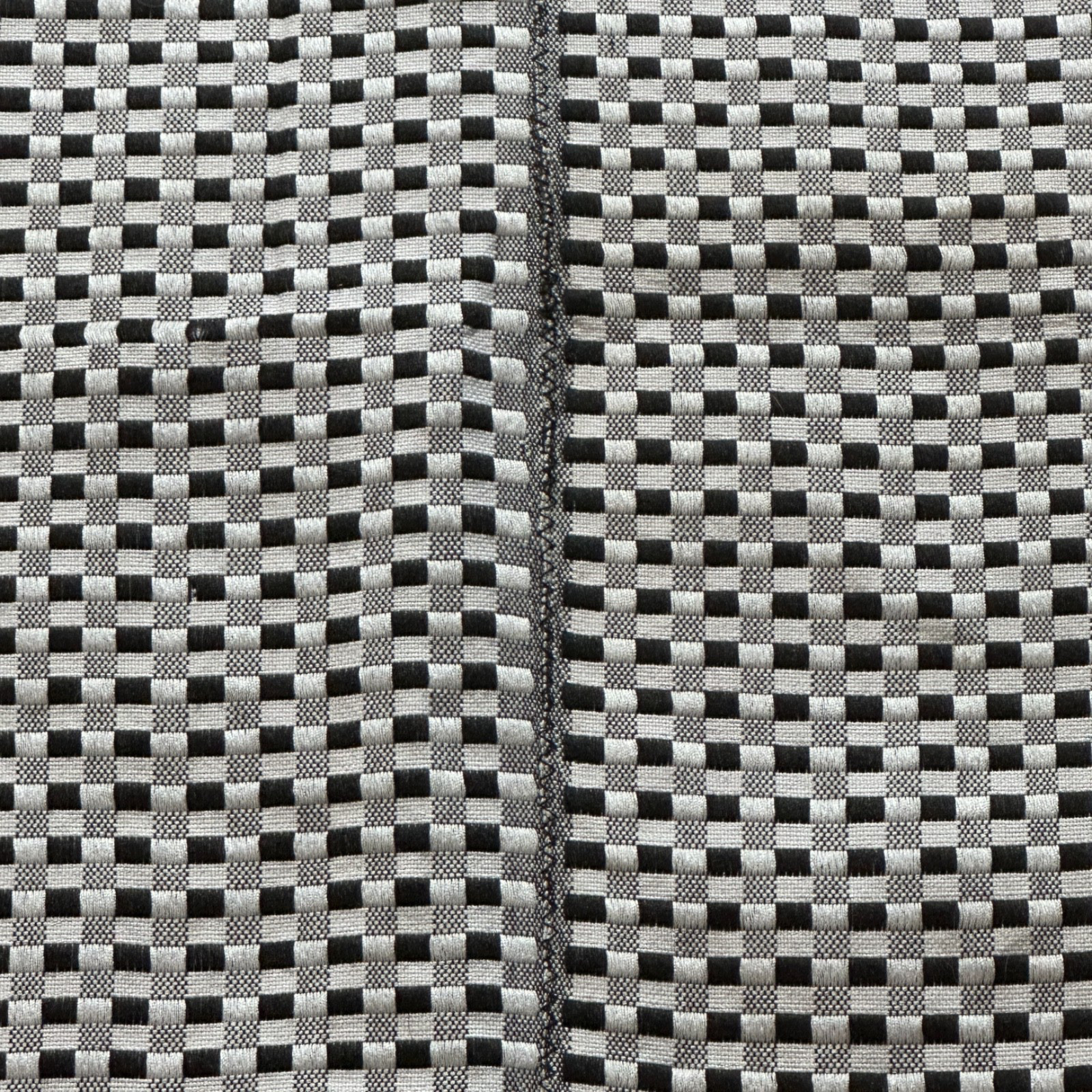 West African Loom-Woven Table Runner Black & White Checker " x 18" Fringe gallery