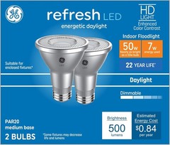 Daylight Medium screw base E26 Dimmable LED Spot Flood Light Bulb 2 -Pack