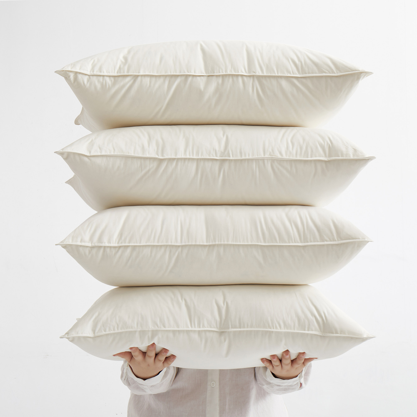 2 Pack Bed Pillows Organic Cotton Shell, 75% Goose Down Feather, King or Queen gallery
