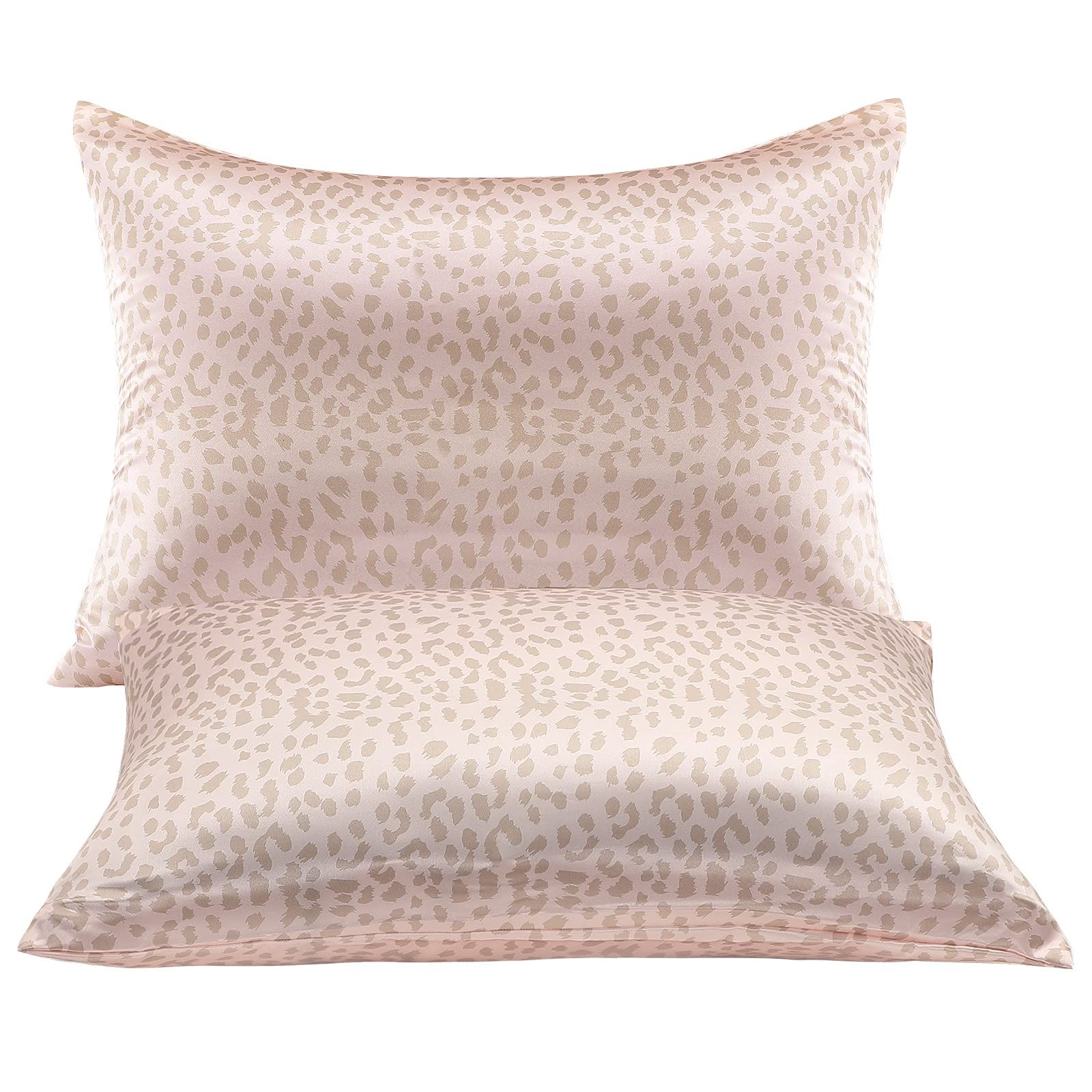 Tatuo 2 Pieces Leopard Satin Pillowcase Vegan Silk Standard, Print gallery