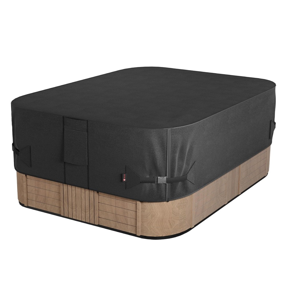 iBirdie Outdoor Waterproof Rectangular Hot Tub 89" x 79" (7'5" x 6'7"), Black