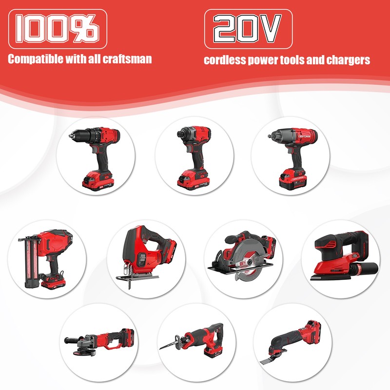 PACK For Craftsman V20 20 Volt MAX 2.0Ah Li-ion Battery CMCB204 CMCB202 CMCB206 gallery