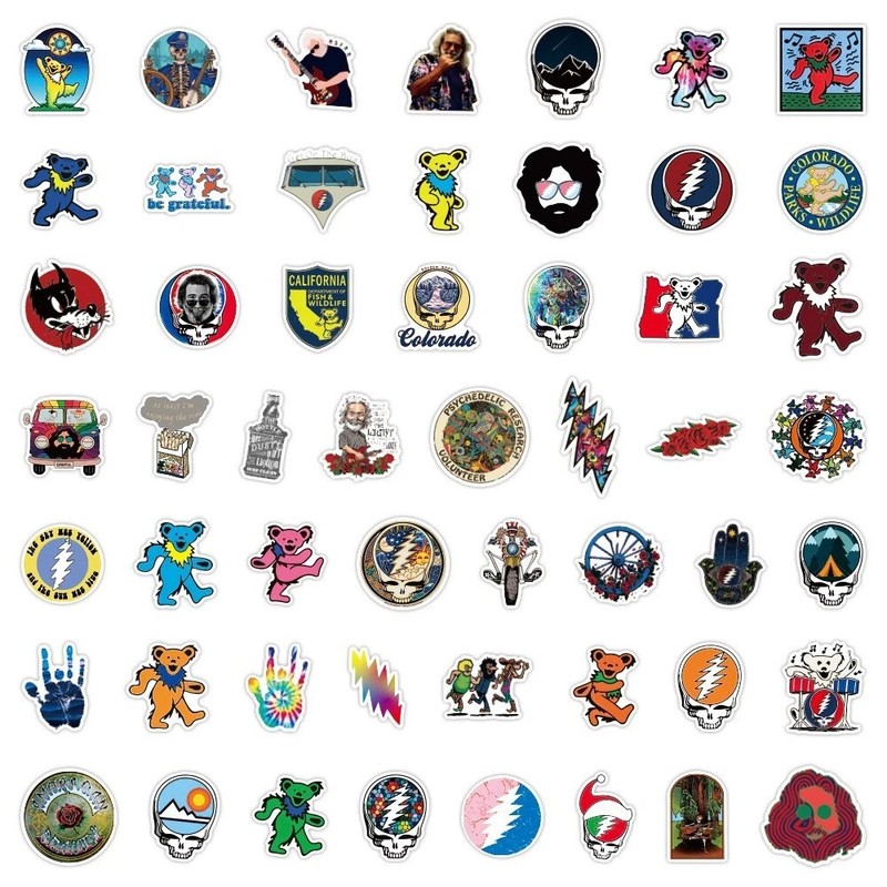 100 Different Grateful Dead Stickers, 60th Anniversary of the Grateful Dead 2025 gallery