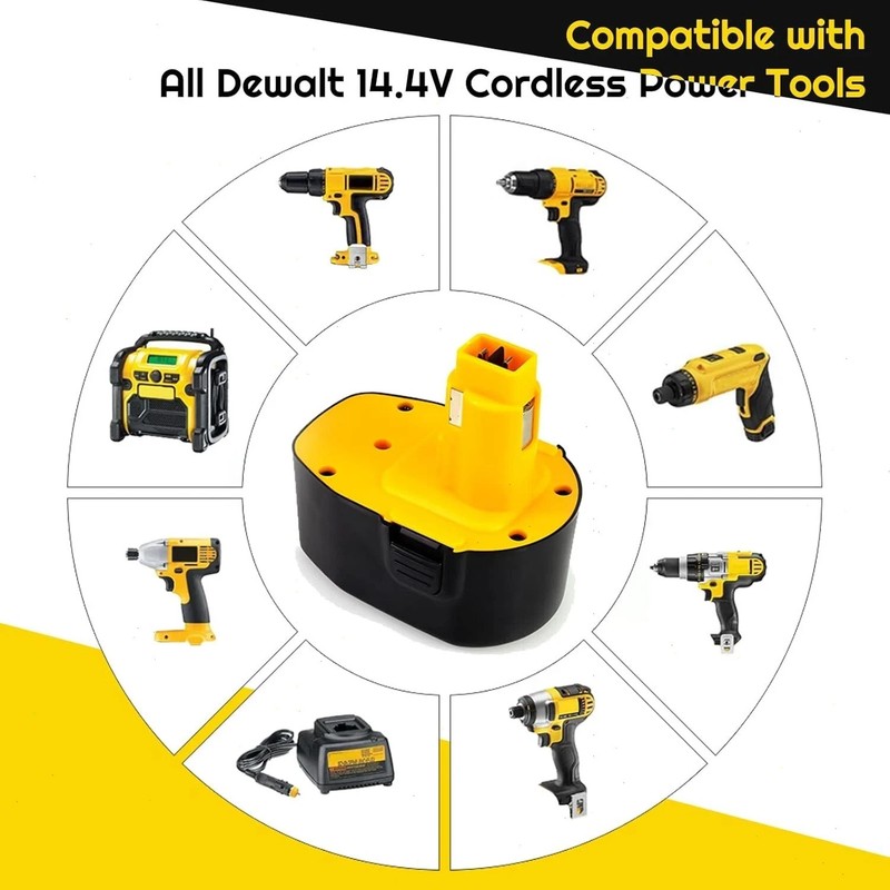 2Pack 14.4 Volt Replacement For DEWALT DC9091 14.4V Battery DW9091 DW9094 DE9091 gallery
