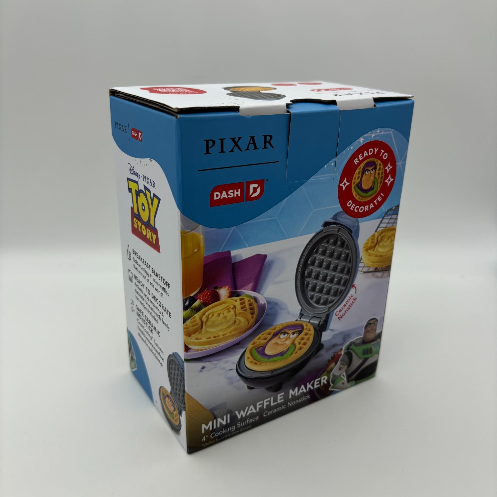 Disney Pixar Dash BUZZ LIGHTYEAR Mini Waffle Maker, 4" Ceramic Nonstick Surface gallery