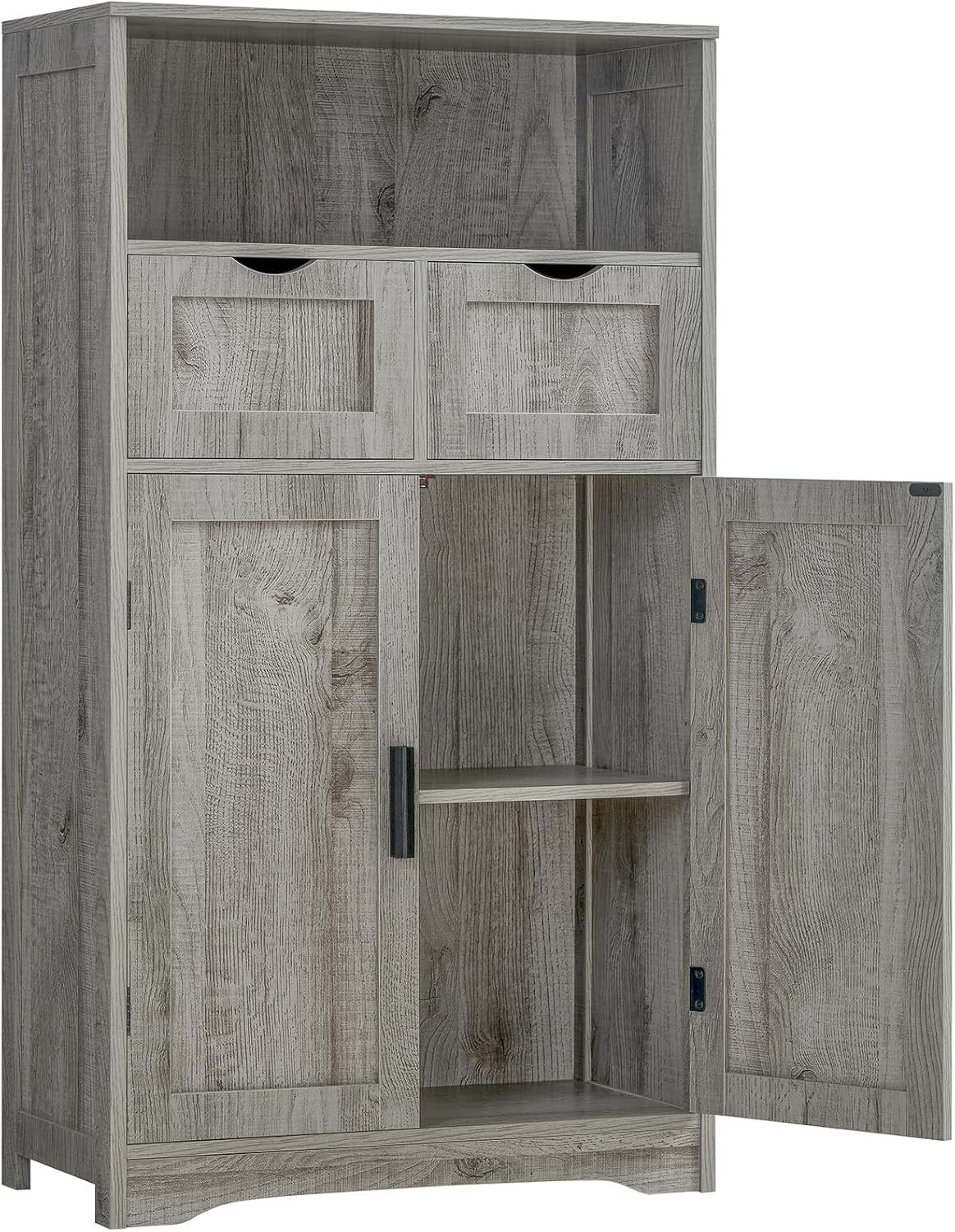 Storage Cabinet W/ 2 Drawers & 2 Adjustable Shelves Kitchen Cabinet Cupboard gallery