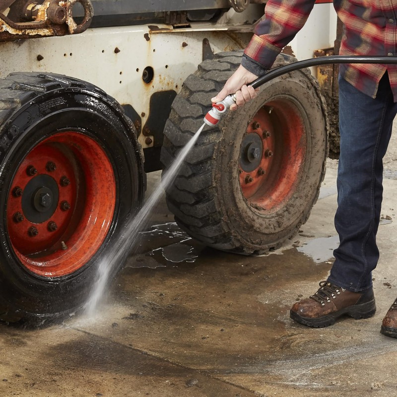 Gilmour Pro 3 Pattern Utility Hose Nozzle with Insulated Utility, Silver/Red gallery