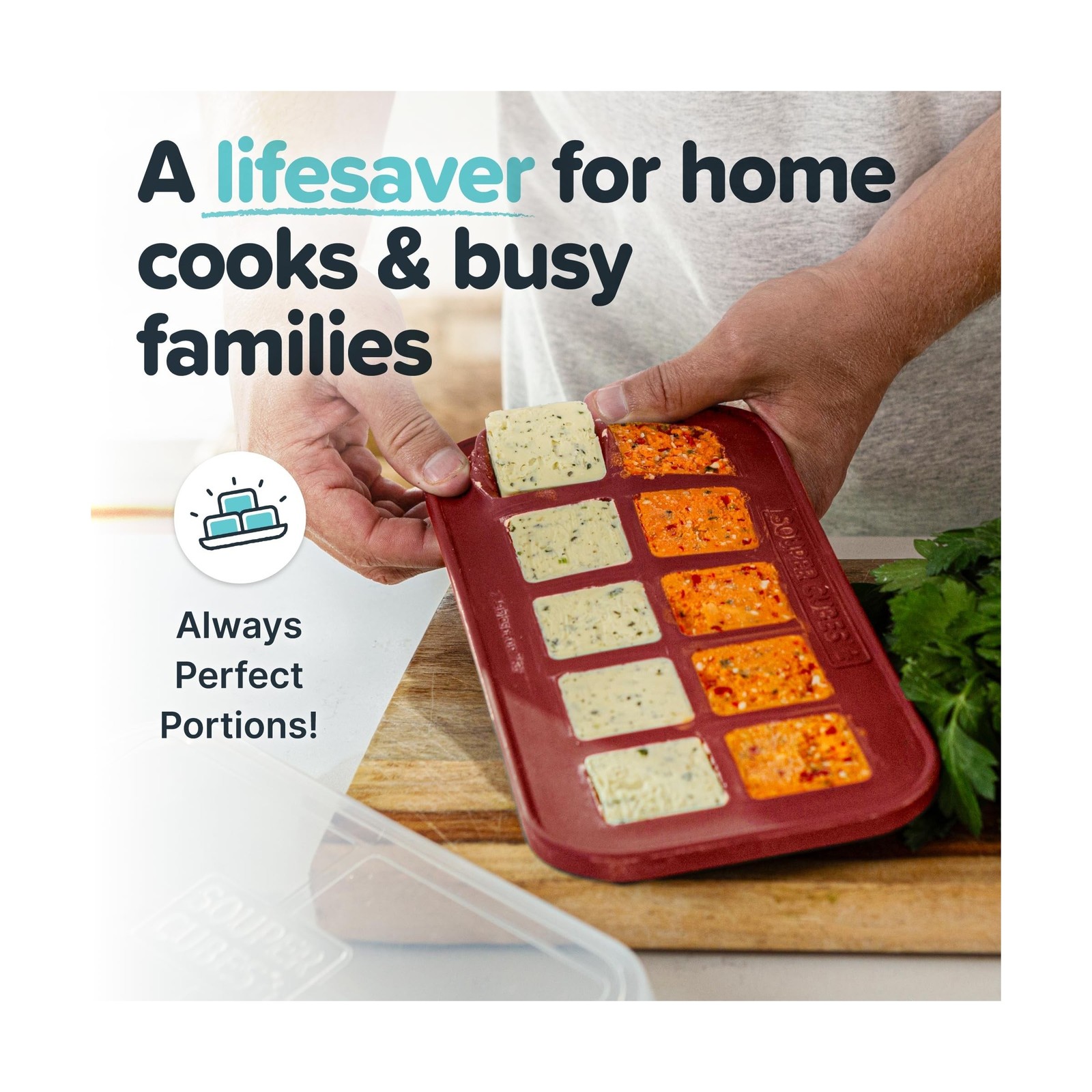 Souper Cubes 2 Tbsp. Silicone Freezer Molds - Perfect for Storing Garlic, Her... gallery