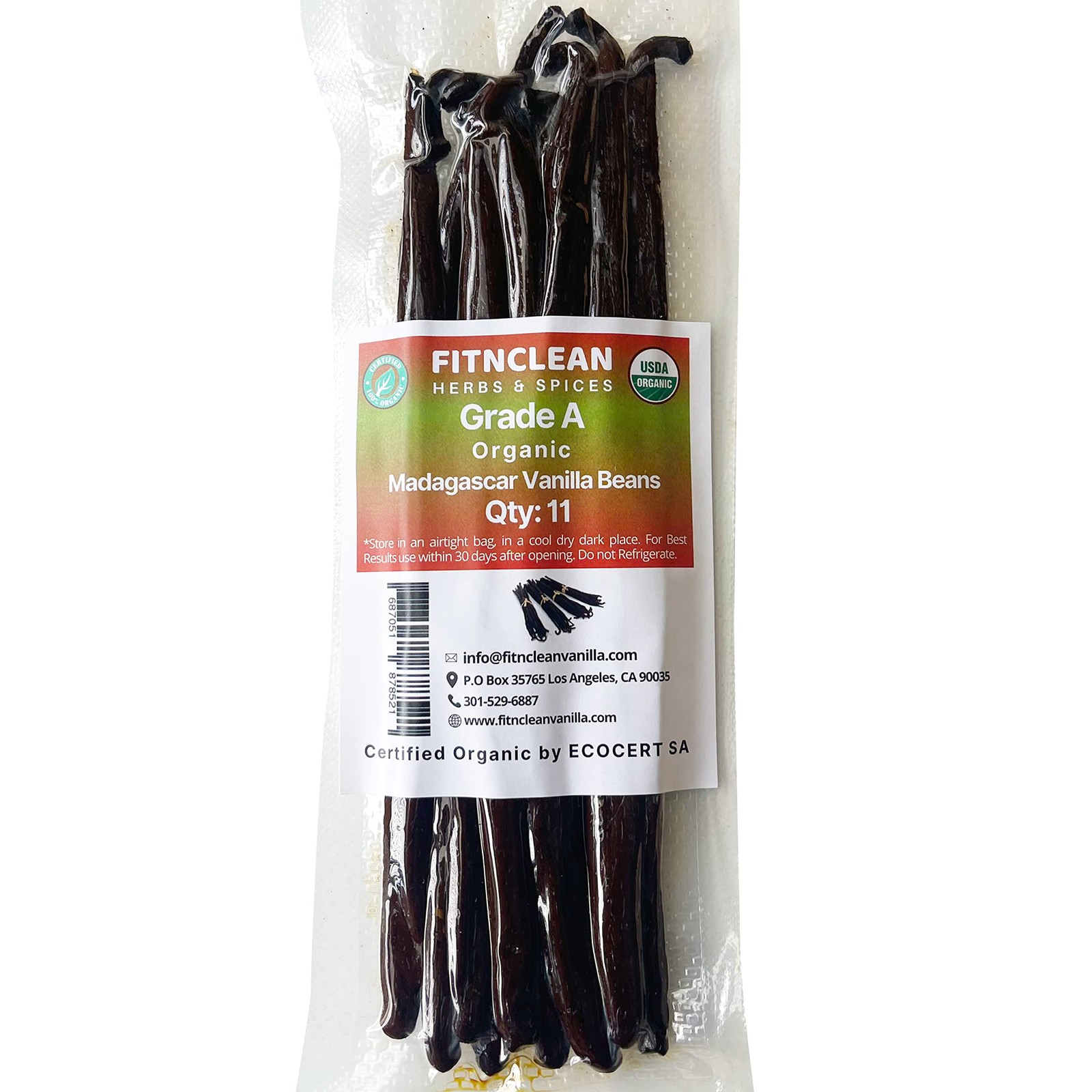 11 Madagascar Organic Vanilla Beans Grade A. Certified USDA Organic. ~6" by F... gallery