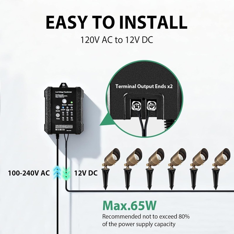 65W Low Voltage Landscape Transformer with Countdown Timer & Photocell Sensor gallery