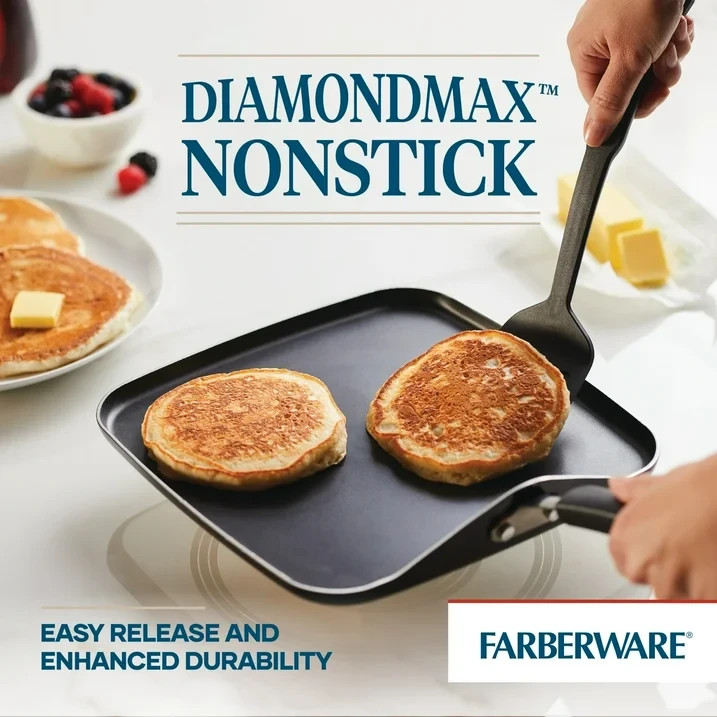 Farberware Easy Clean Griddle Pan - 11 Inch Nonstick Grill Pan, Dishwasher Safe, gallery
