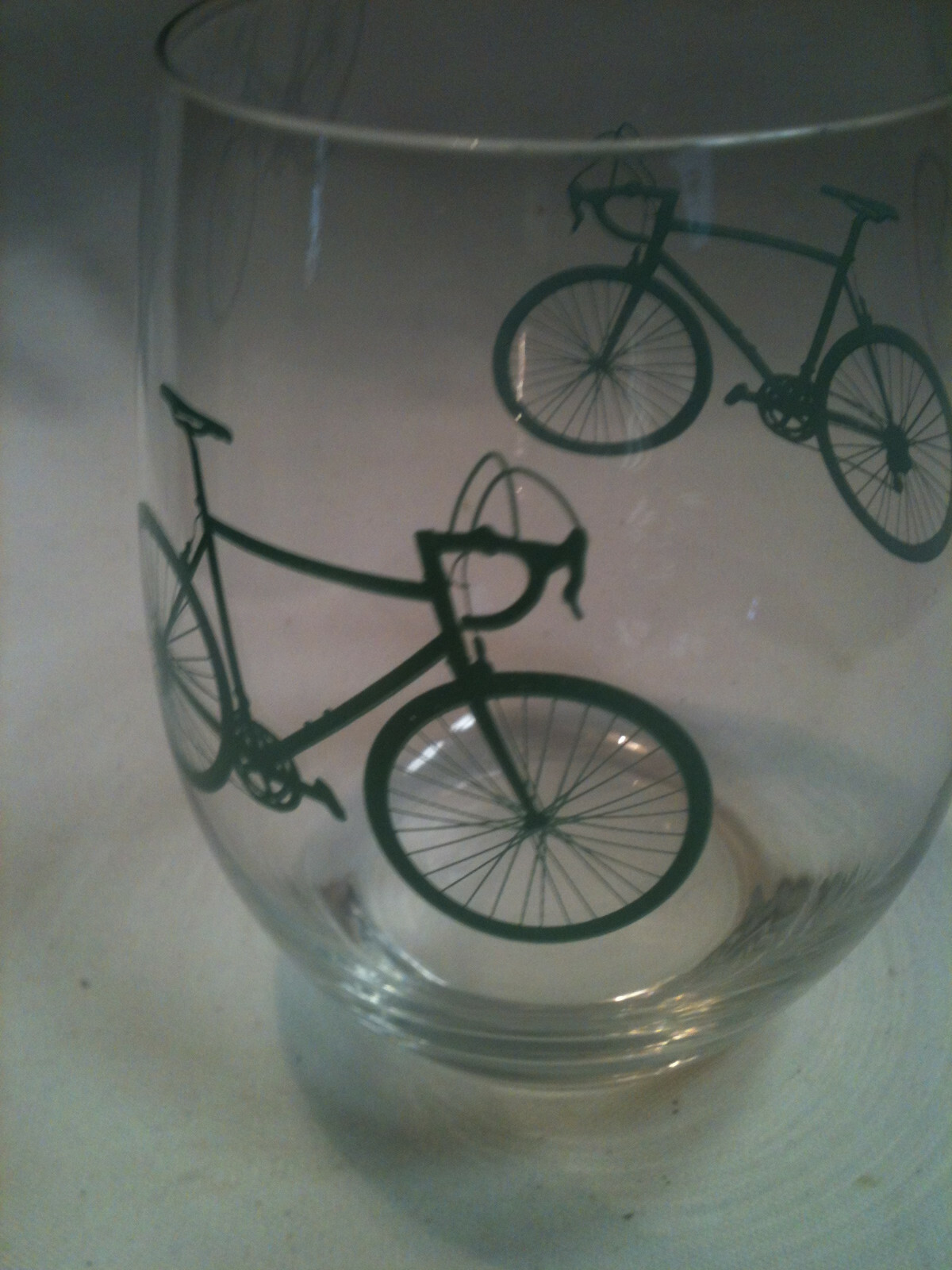Greenline Goods Bike Stemless Wine Glass Mountain Bike 15oz Green gallery