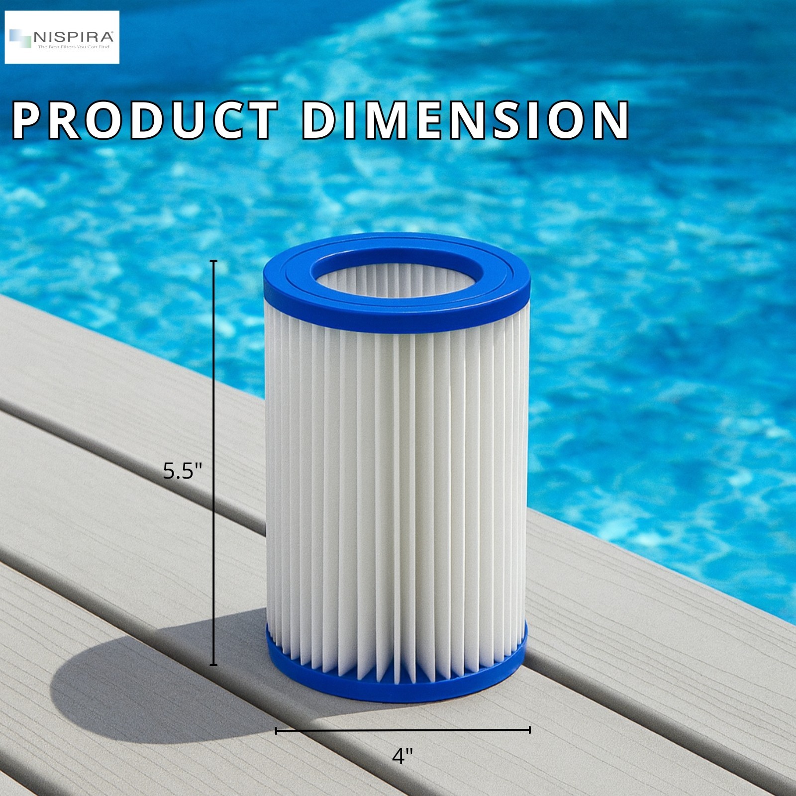 Nispira Pool Filter For Pump Bestway Flowclear Type II 58094 530-800 Gal. 2 Pk gallery