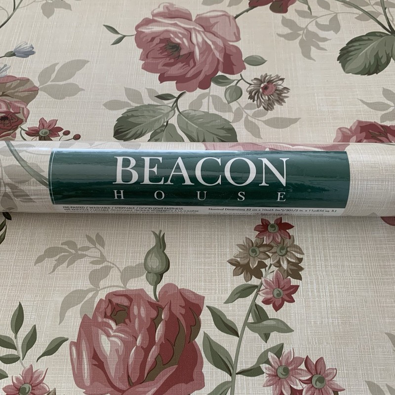 Beacon House Vintage Red Rose Pattern Wallpaper Floral Botanical gallery