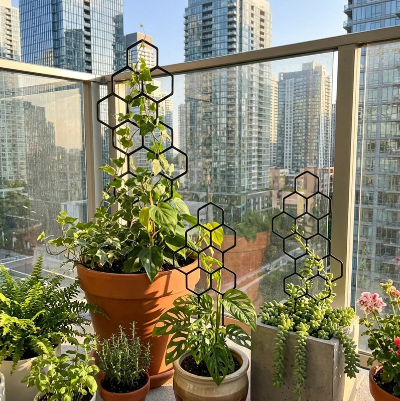 2pcs Honeycomb Plant Trellis Plastic Climbing Support Frame gallery