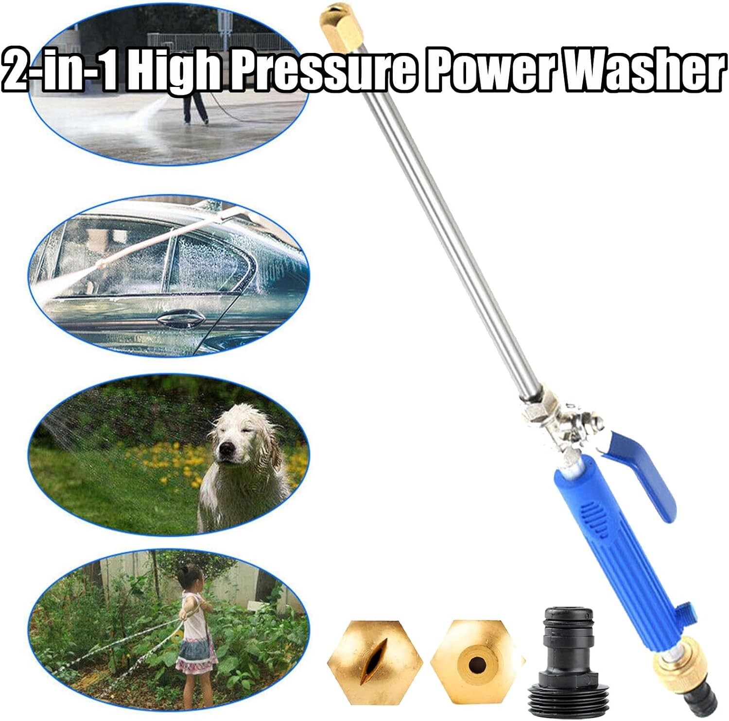 Hydroblast Power Nozzle, Pressure Washer, 2-in-1 High Pressure Jet Nozzle Washer gallery