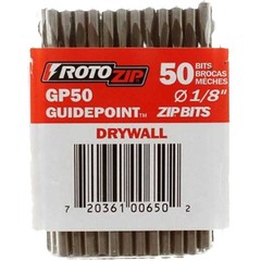 RotoZip GP50 1/8Inch Drywall Guidepoint Cutting Bits 50Pack, Cutting Drywall,…