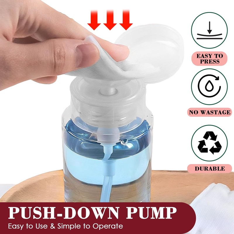 4 Pack Push Down Pump Dispenser 6.7oz/200ML & 80ML Empty 200ML & 80ML, Clear gallery