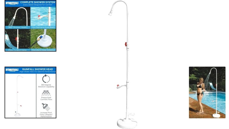Convenient 7ft Poolside Shower: Adjustable Head & Foot Wash Feature Included gallery