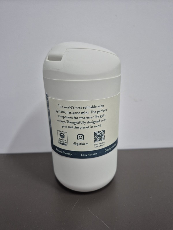 NEW Mini Biom Refillable Wipe Dispenser Tan BPA Free Magnetic Lid Earth Friendly gallery