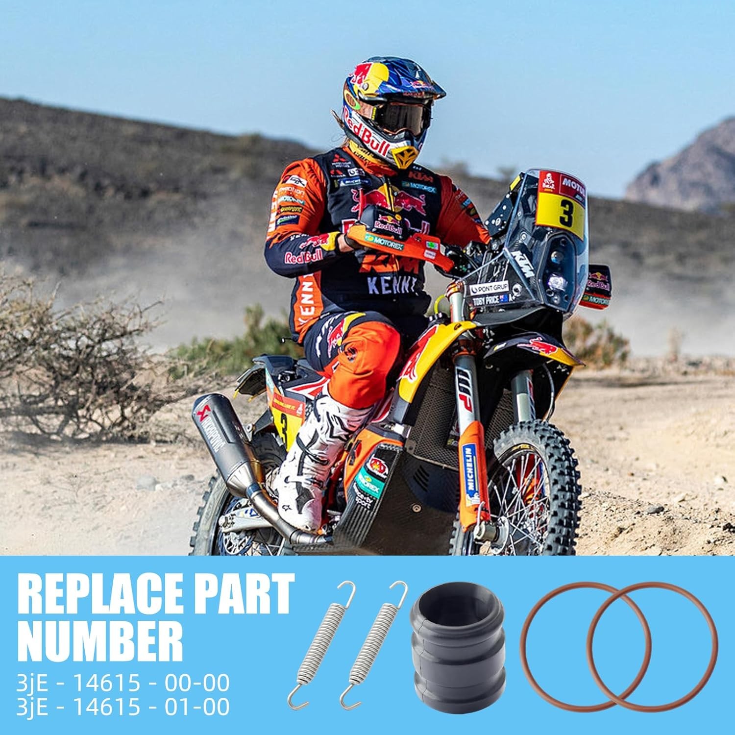 YZ.250CC Bolt Exhaust Coupler Kit Muffler/Silencer Rubber Seal/O-ring/Springs gallery