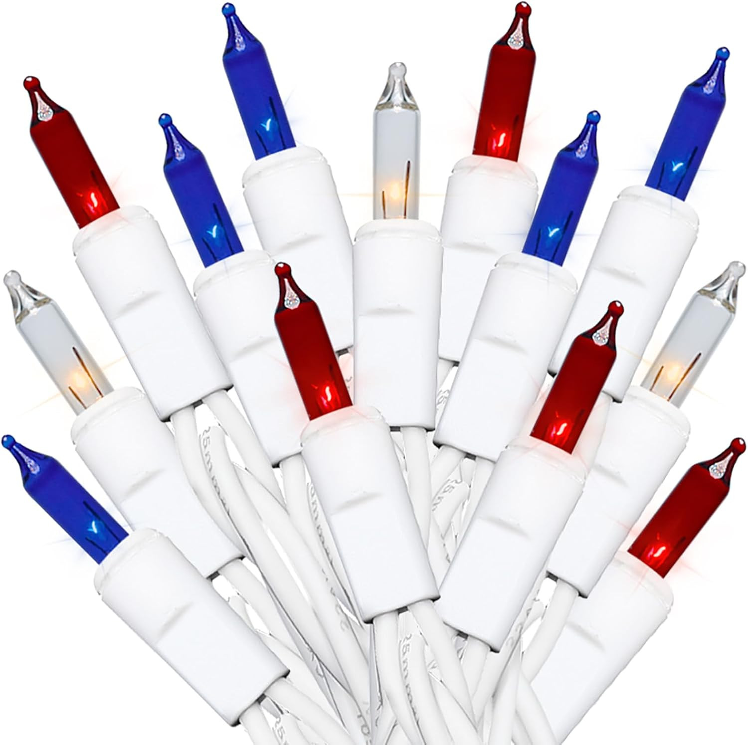 Red White and Blue String Lights - 35 Count 4Th of July Patriotic Mini Christmas gallery