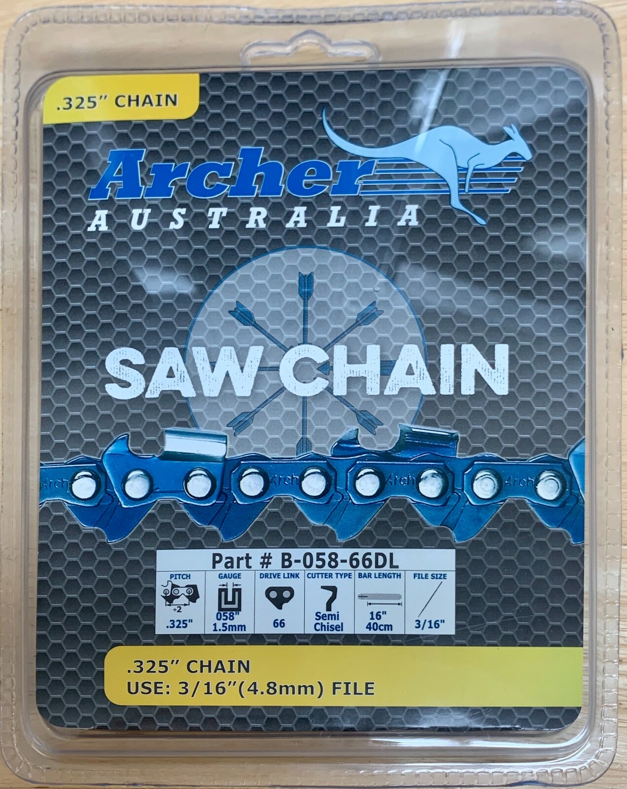 16" Chainsaw Chain .325-058-66DL Semi-Chisel replaces 21LPX066G K2C-66E gallery